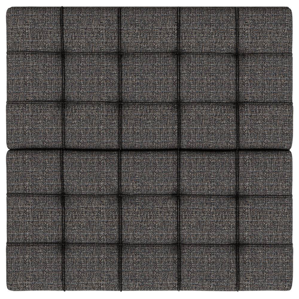 Ebony Tweed Tufted Square Storage Ottoman Coffee Table