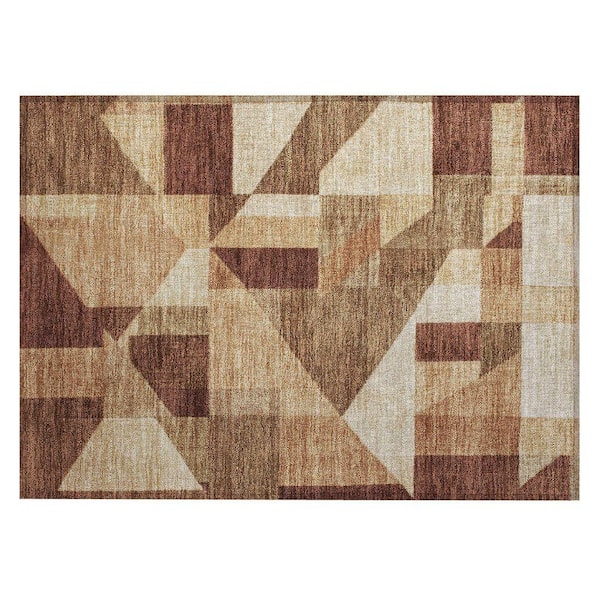 Chantille Machine Washable Indoor/Outdoor Abstract ACN2365 Paprika 2 ft. x 3 ft. Accent Rug