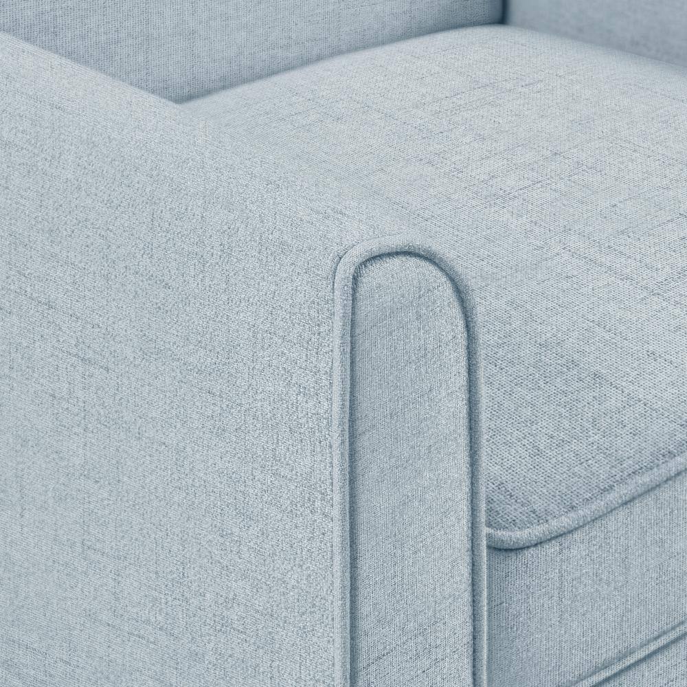 Light Blue Barrel Accent Chair with Microfiber Upholstery