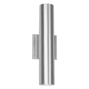 Caliber 14 in. Brushed Aluminum Integrated LED Outdoor Wall Sconce, 3000K
