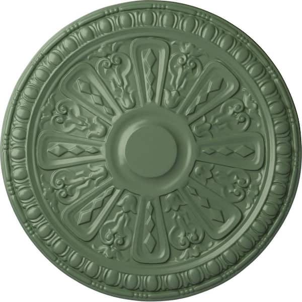 Ekena Millwork 18" x 1-1/4" Raymond Urethane Ceiling (Fits Canopies upto 5-3/8") Hand-Painted Athenian Green