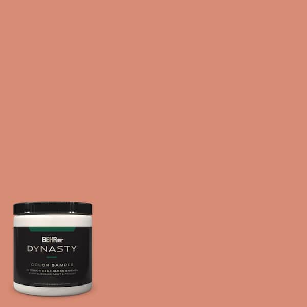 BEHR DYNASTY 8 oz. #MQ4-32 Vintage Coral One-Coat Hide Semi-Gloss Enamel Stain-Blocking Interior/Exterior Paint and Primer Sample