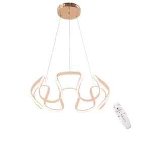 45-Watt 1-Light Gold Minimalist Shaded Dimmable Integrated LED Pendant Light with Acrylic Shade
