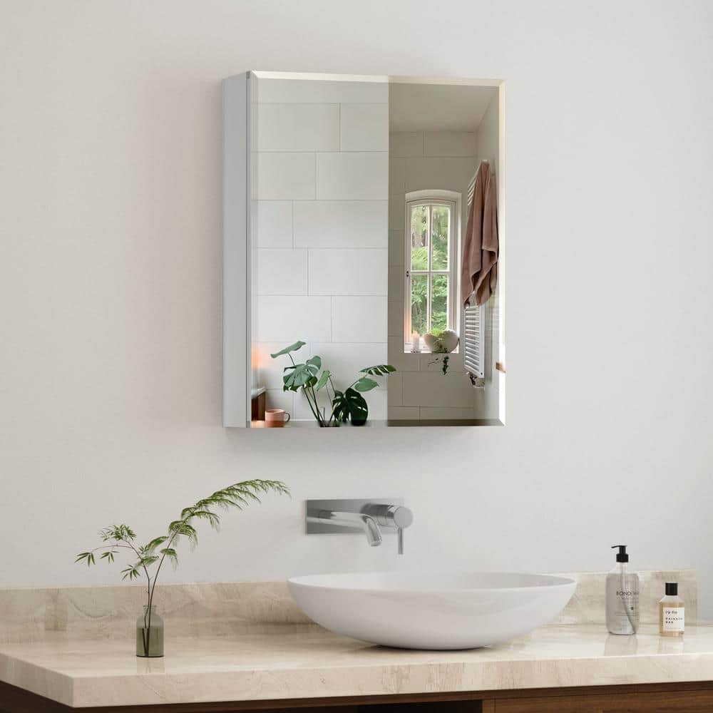 FAMYYT 20 in. W x 26 in. H Black Rectangular Aluminum Surface/Recessed ...