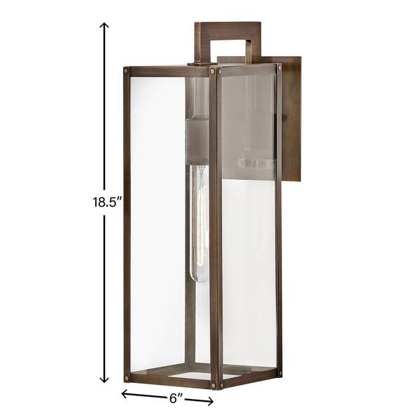 HINKLEY - Max 1-Light Burnished Bronze Hardwired Outdoor Wall Lantern Sconce