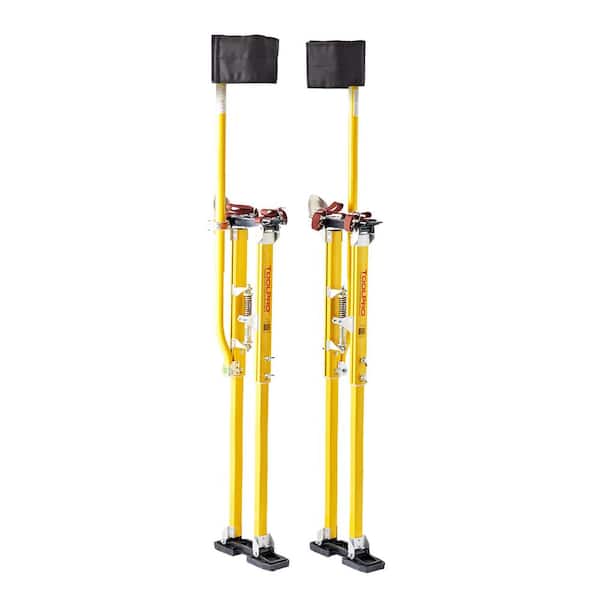 48 in. to 64 in. Adjustable Magnesium Drywall Stilts with Soft Straps