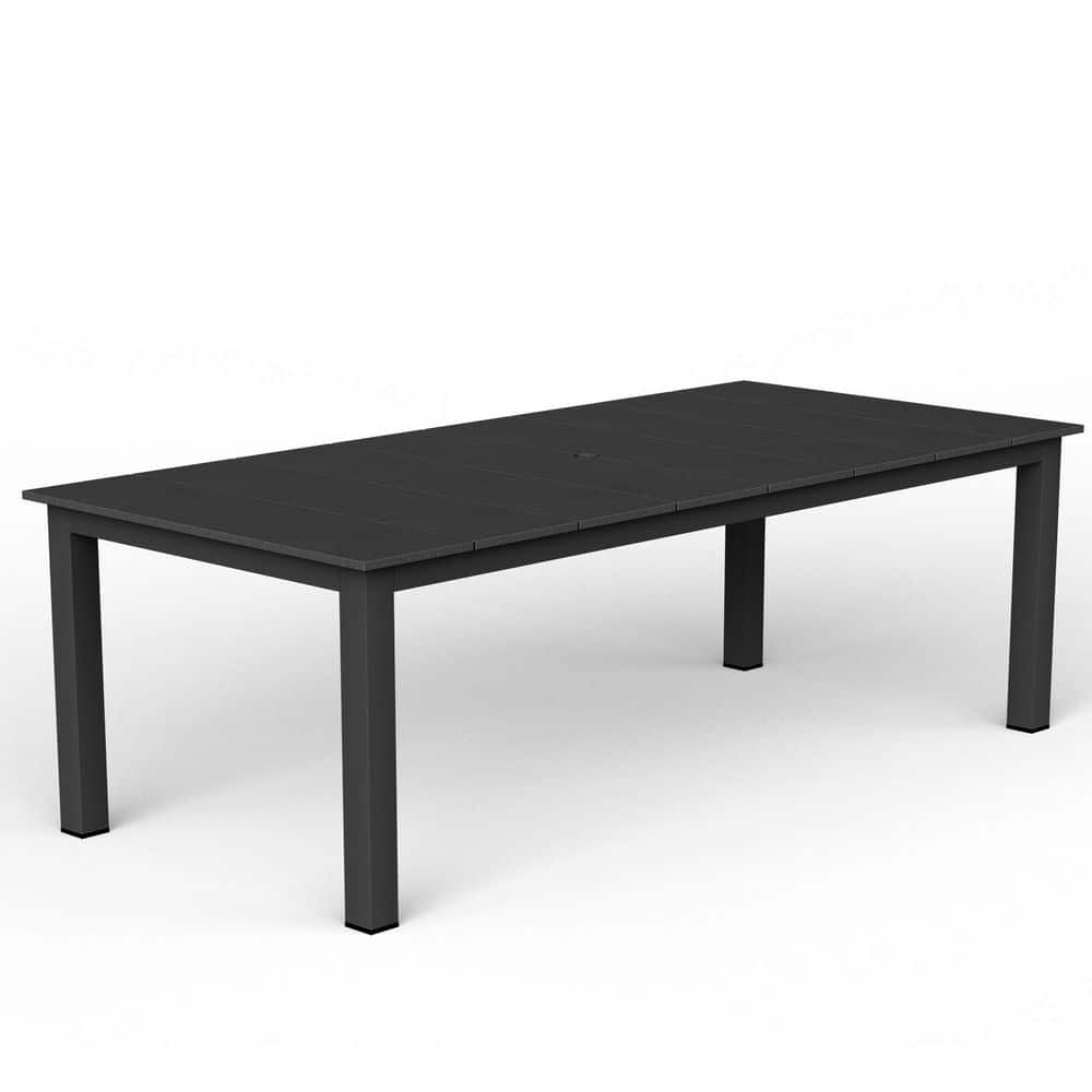 Black Outdoor Multi-Functional HDPE Table with Aluminum Frame ...