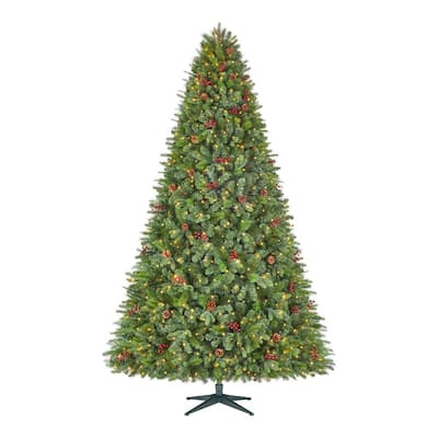 HOMESTOCK 6.5ft. Frosted Snow Flocked Prelit Artificial Christmas Tree with  Pine Cones, Foot Pedal, 650 Warm Light and Metal Stand 99332 - The Home  Depot