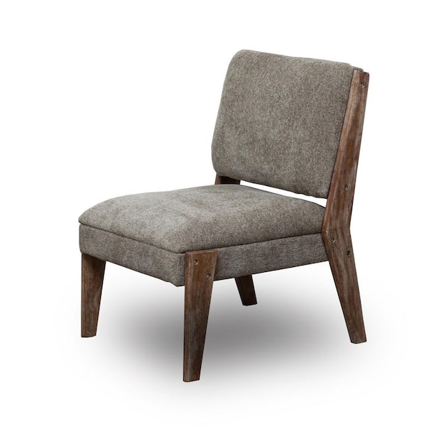 Unbranded Khaki Vintage Chenille Upholstery Single Accent Armless Chair