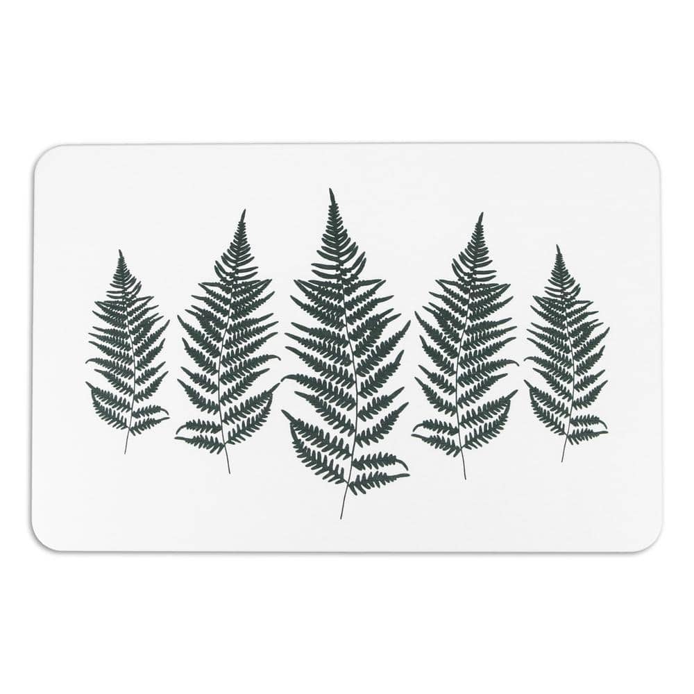 FloorPops Fern Leaf White Stone Non Slip Bath Mat BATHWFERN The Home Depot