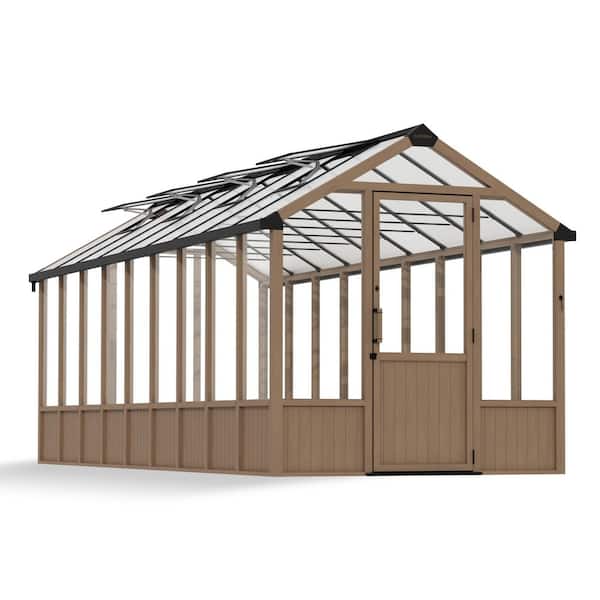 Natura 8 ft x 22 ft Cedar Wood/Clear DIY Greenhouse Kit