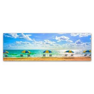 10 in. x 32 in. Florida Beach Chairs Umbrellas by Preston Hidden Frame Travel Wall Art