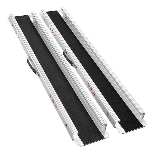 2 Pack Adjustable Series 8FT Wheelchair Ramp Aluminum Alloy 1200LB ...