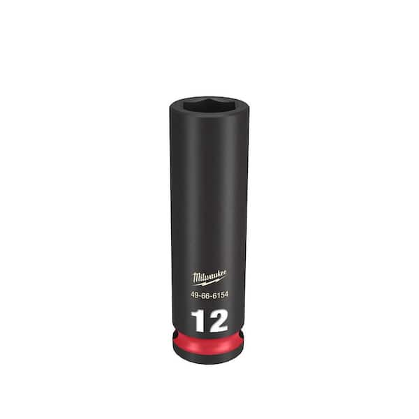 Milwaukee SHOCKWAVE 3/8 in. Drive 12mm Deep 6 Point Impact Socket (1-Pack)