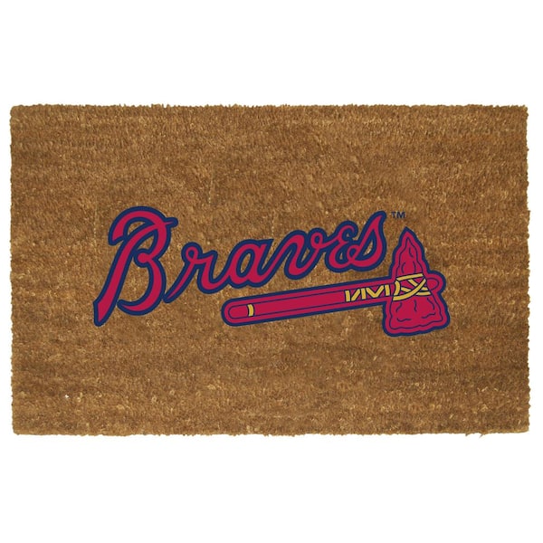The Memory Company Atlanta Braves 29.5 in. x 19.5 in. Coir Fiber Colored Logo Door Mat