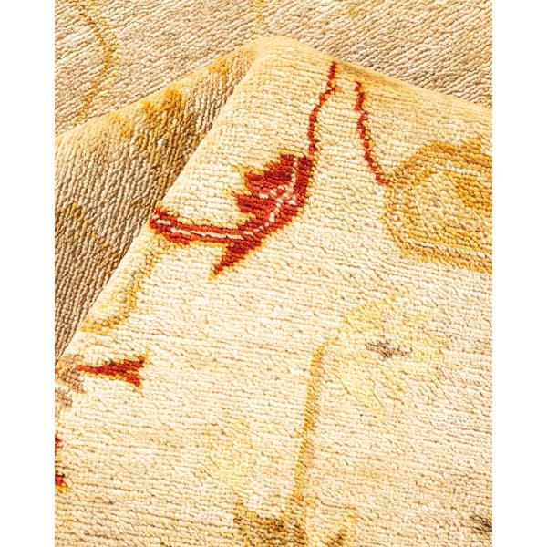 Eclectic Yellow 6 ft. x 9 ft. Floral Wool Indoor Area Rug