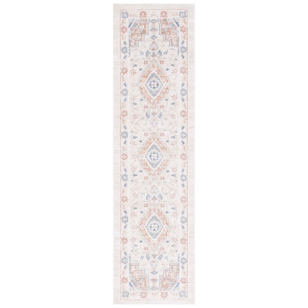 Blair Beige/Rust 2 ft. x 8 ft. Machine Washable Abstract Medallion Runner Rug