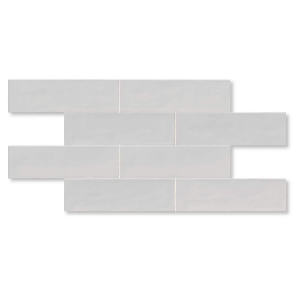 Bedouin Light Gray Gloss Ceramic Subway Wall Tile 3.5" x 12"