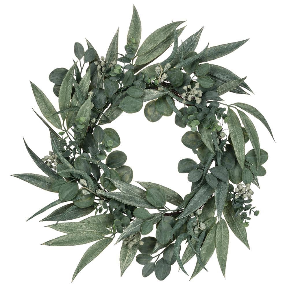 Festive Front Door Eucalyptus Christmas Wreath 18" Artificial