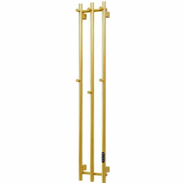 Gold Smart Heated Towel Rack with WiFi App Control and Adjustable Temperature for Bathroom Wall Mount in Finish