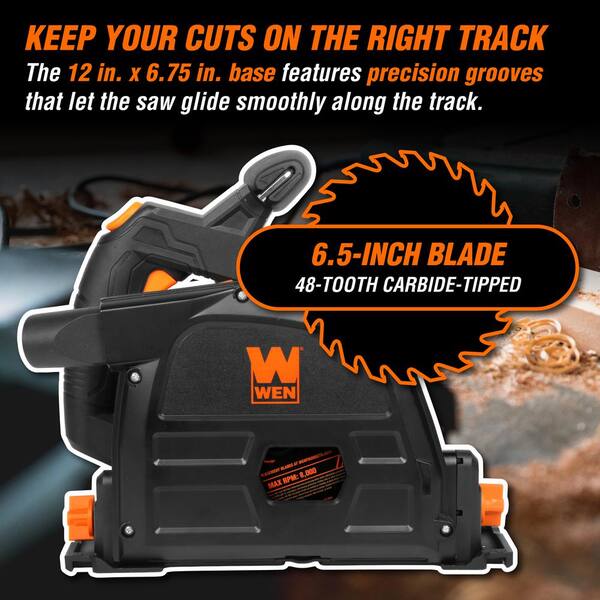 WEN 20-Volt Max 6.5 in. Cordless Brushless Plunge Cut Variable Speed Track  Saw (Tool Only Batteries Not Included) 20691BT The Home Depot