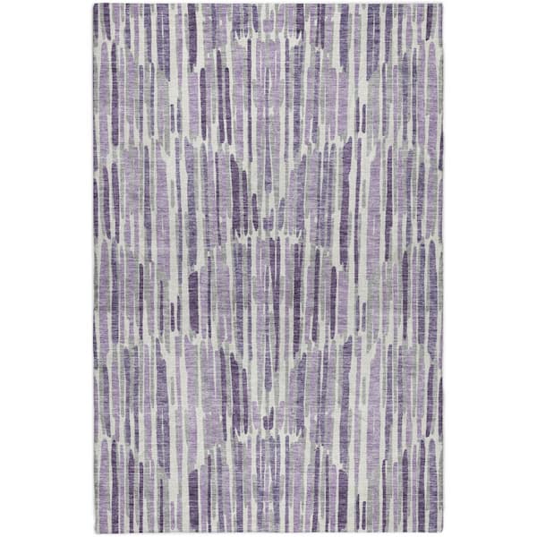 Dream Shag Premium Machine Washable Abstract ADS739 Purple 10 ft. x 14 ft. Area Rug