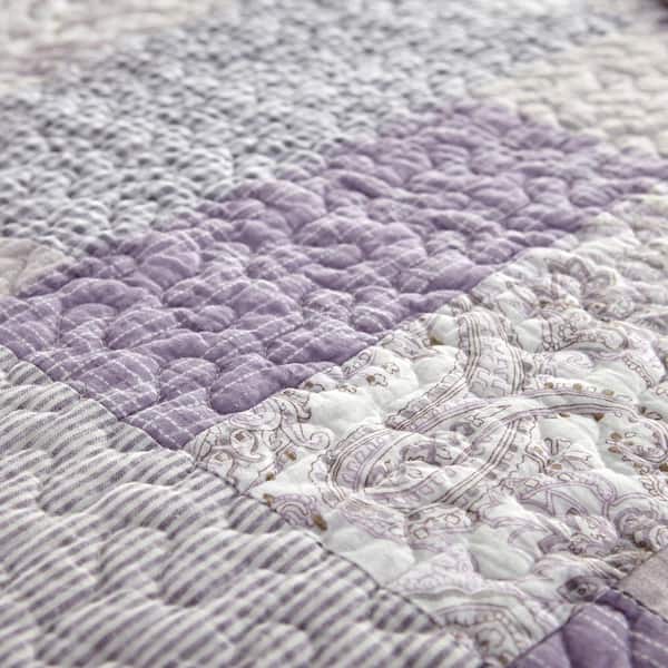  Donna Sharp Throw Blanket - Lavender Rose Cotton Contemporary  Decorative Throw Blanket with Patchwork Pattern : Home & Kitchen