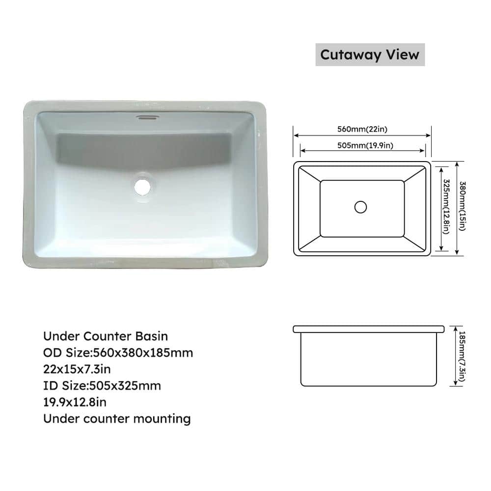 43 in. White Engineered Stone Composite Vanity Top with Rectangular Single Sink