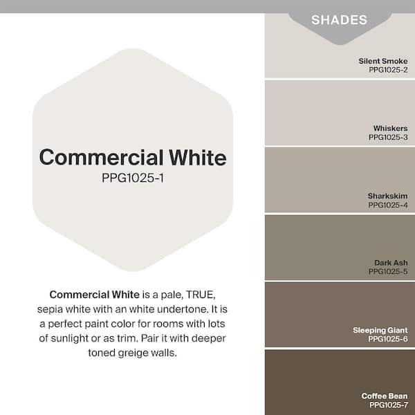 1 qt. PPG1025-1 Commercial White Semi-Gloss Interior Paint