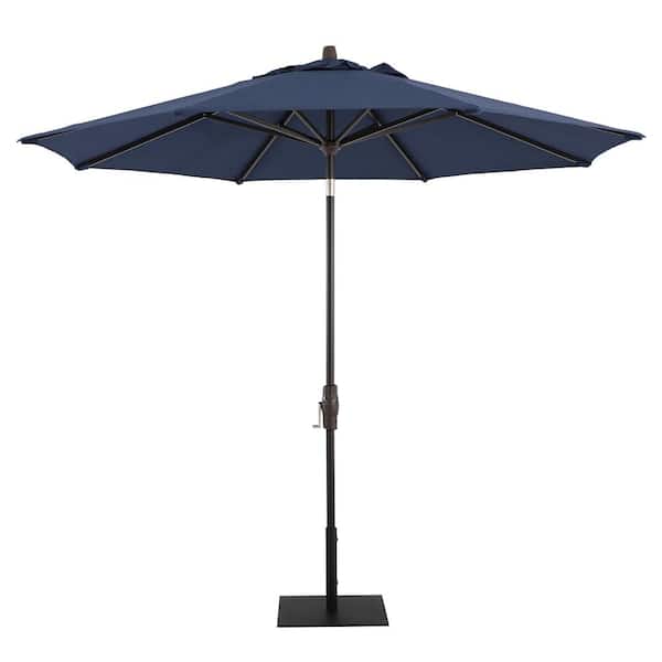 Royal Garden 9 ft. Aluminum Market Twist Tilt Patio Umbrella in Sunbrella Spectrum Indigo