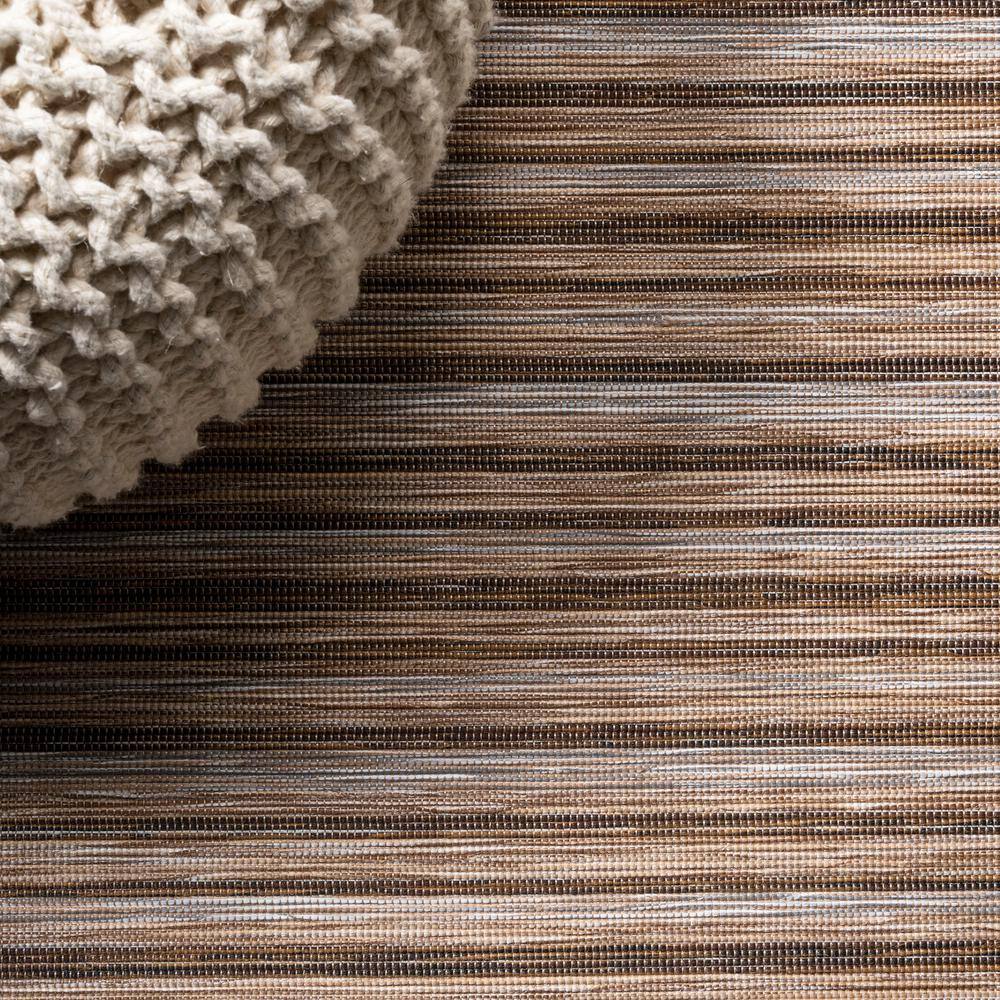 Heathered Stripes Brown/Natural 8' x 10' Synthetic Easy-Care Area Rug