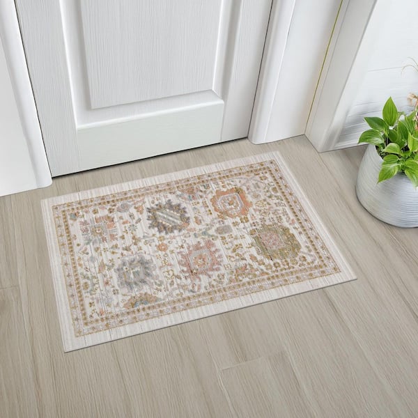Crestwood Cream 2 ft. x 3 ft. Oriental Indoor Area Rug