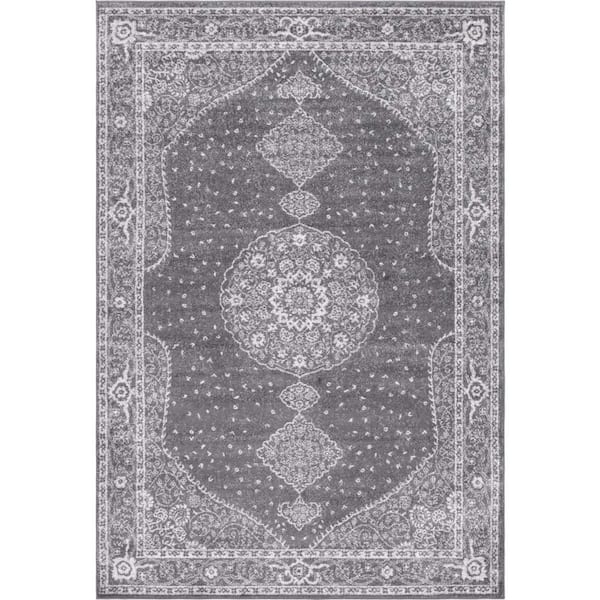 Unique Loom Bromley Midnight Dark Gray 7' 1 x 10' 0 Area Rug