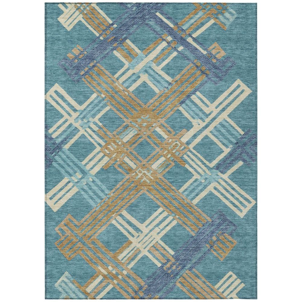 Chantille Machine Washable Indoor/Outdoor Abstract ACN2452 Teal 3 ft. x 4 ft. Area Rug price history on PriceWatchPro