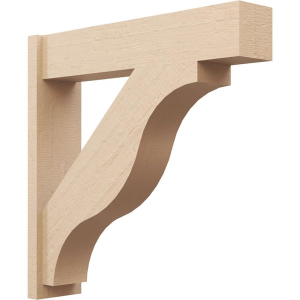 Ekena Millwork 8 in. x 36 in. x 36 in. Funston Block Rough Cedar Woodgrain Timberthane Polyurethane Outlooker, Primed Tan