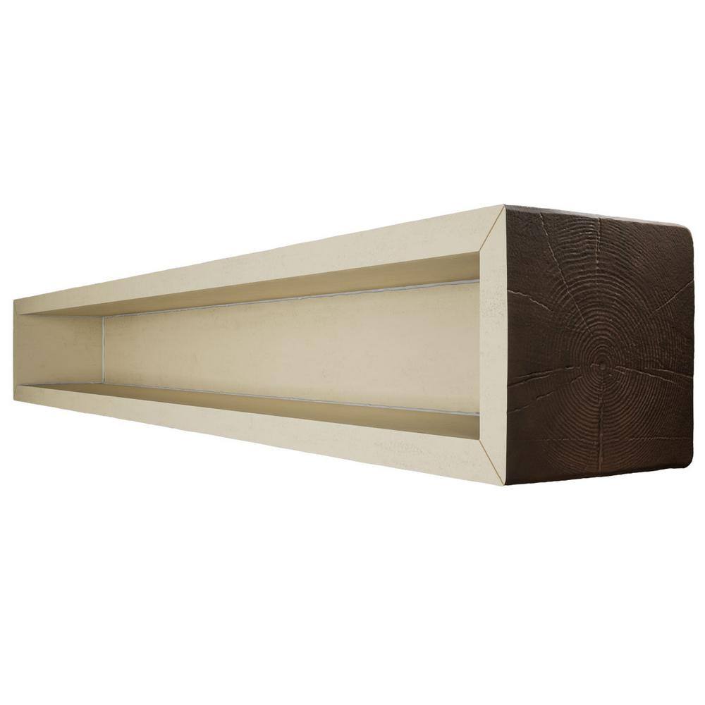 Aged Pecan Faux Wood Ceiling Beam, 8"W x 12"H x 8'L