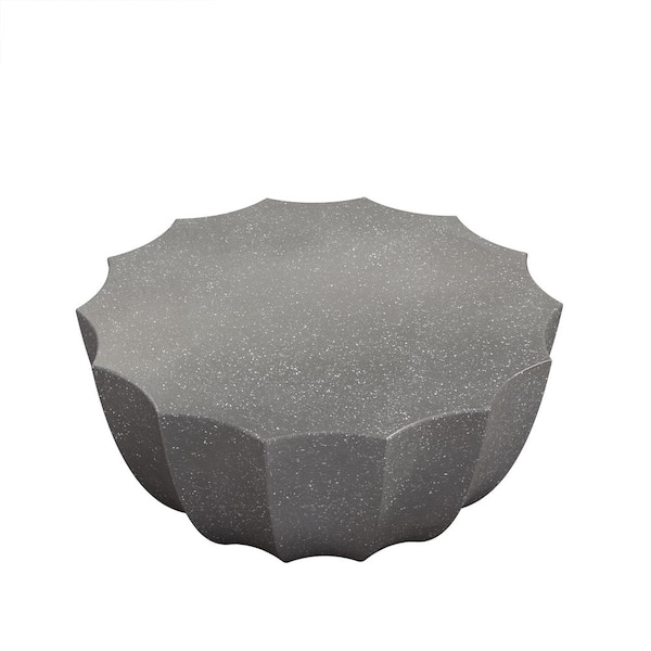 35.43" Gray Cement Outdoor Coffee Table
