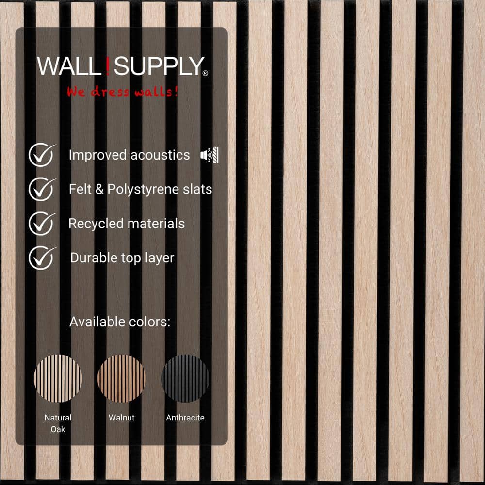 Natural Oak 3D Acoustic Polystyrene Wall Panels Set of 6