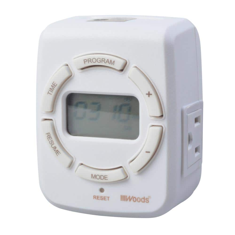 7-Day Programmable Indoor Plug-In Digital Wi-Fi Enabled Timer with  2-Outlets, White