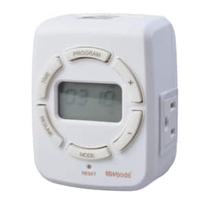 15-Amp 7-Day Indoor Plug-In Astronomical Dual-Outlet Digital Timer, White