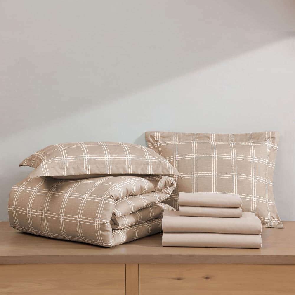 King Taupe Reversible Down Alternative Microfiber Bed in a Bag Set