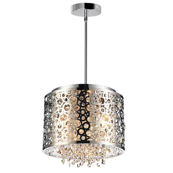 CWI Lighting Bubbles 4 Light Drum Shade Mini Pendant With Chrome Finish