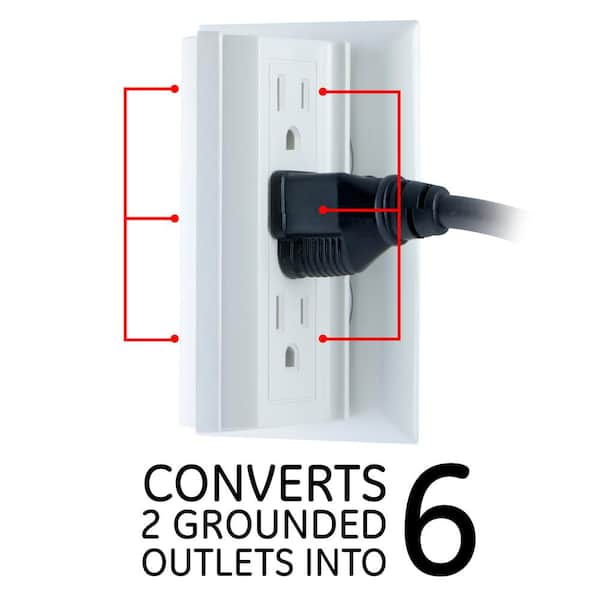 GE Grounded Power Switch, Outlet Extender, 3-Prong, Easy to Install, for  Indoor Lights and Small Appliances, Energy Efficient Adapter, Space Saving