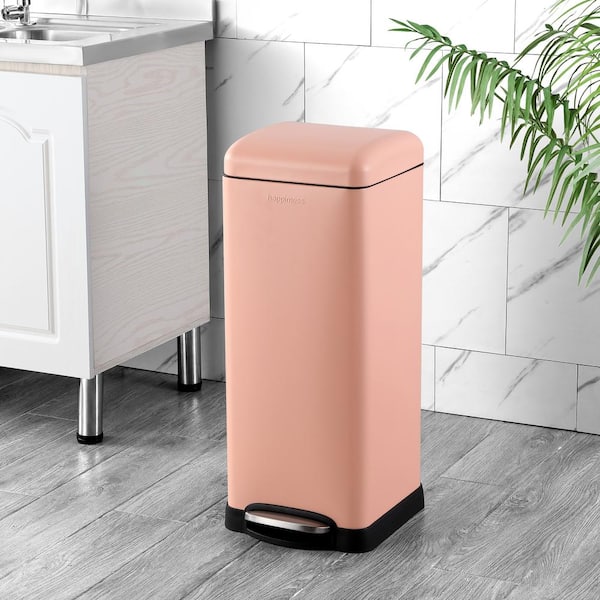 Betty Retro 8-Gal. Step-Open Trash Can, Flamingo Pink