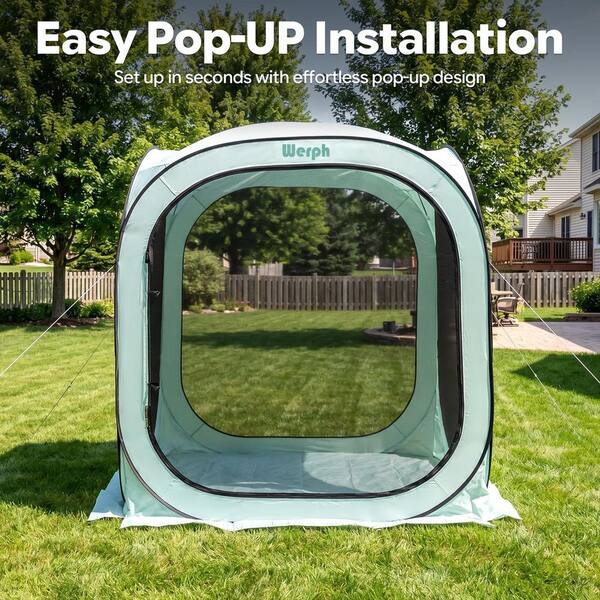 Werph 6 ft. x 6 ft. Green Portable Camping Canopy Tent with Mesh