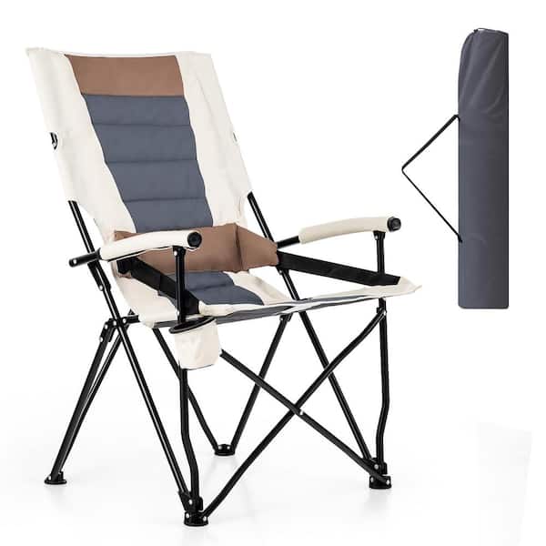 Gymax Camping Folding Chair w/Cup Holder 330 LBS Load Capacity for Picnic Camping