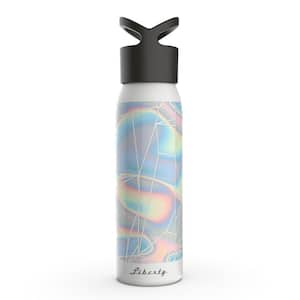 24 oz. Iridescent Fog Gray Reusable Single Wall ALuminum Water Bottle with Threaded Lid