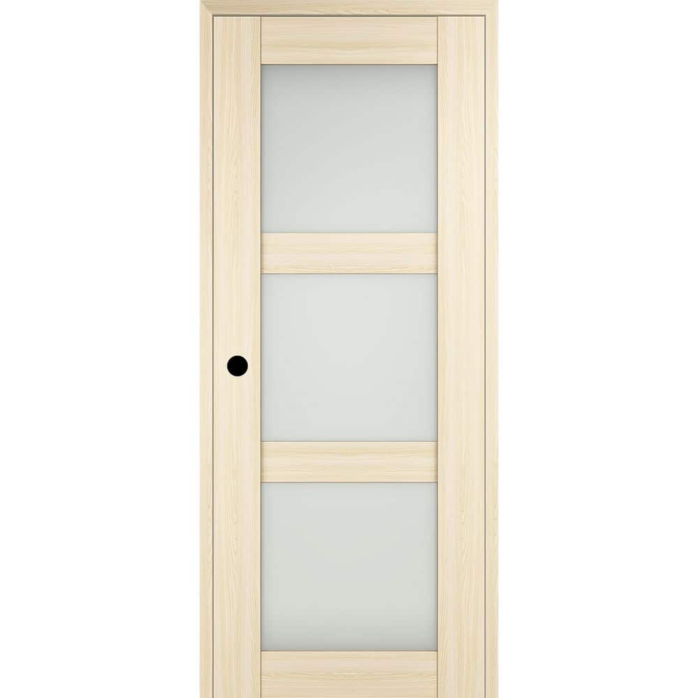 Avon 3 Lite N DIY-Friendly 28 in. х 80 in. Right-Hand Frosted Glass Loire Ash Composite Single Prehung Interior Door price history on PriceWatchPro