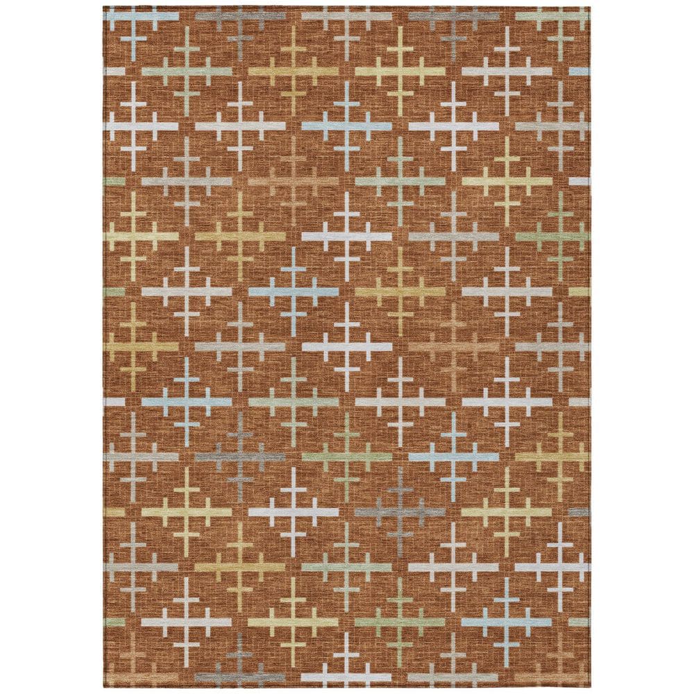 Chantille Machine Washable Indoor/Outdoor Abstract ACN2850 Paprika 3 ft. x 5 ft. Area Rug price history on PriceWatchPro
