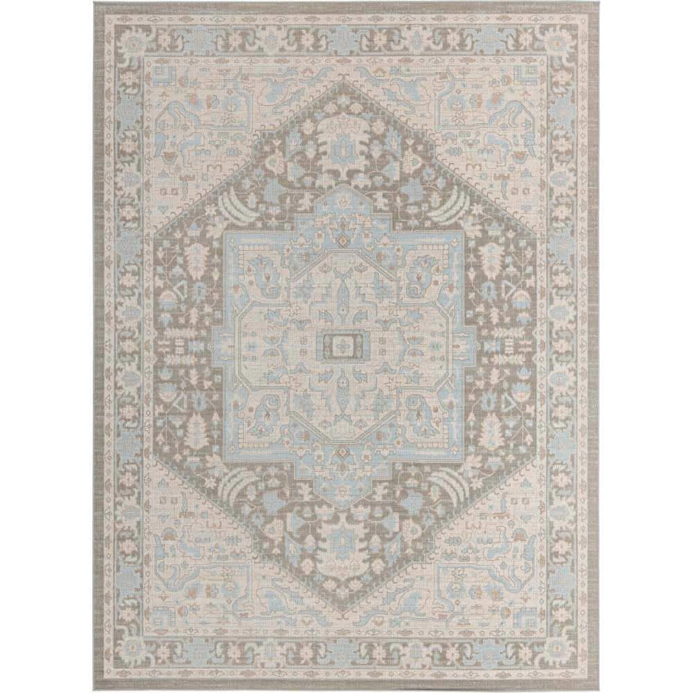 Unique Loom Cloud Gray 9 ft. 10 in. x 14 ft. 1 in. Whitney Milano Area ...